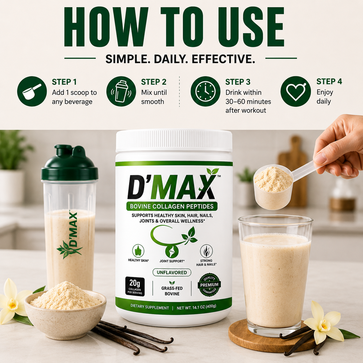 D’MAX Bovine Collagen Petides