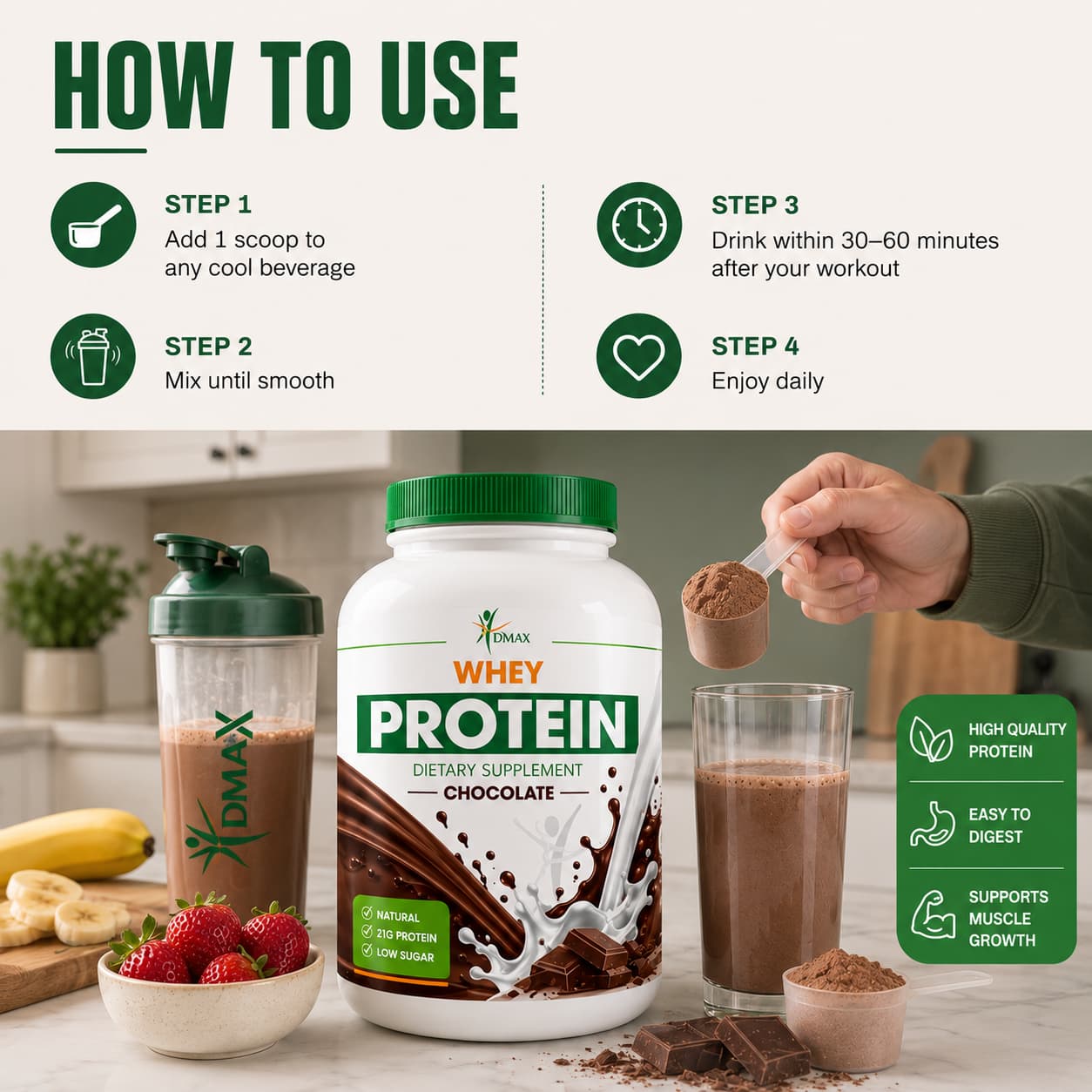 D’max Whey Protein — Chocolate